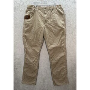 Wrangler Riggs Pants Mens 38x34 Tan Ripstop Technician Workwear Chore Grunge